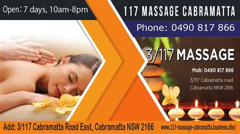 117 massage cabramatta  117 Massage Cabramatta | Sydney NSW 117 Massage Cabramatta No Reviews Yet Write a review Currently open 10:30 am - 8:30 pm 0490 817 866 117C Cabramatta Rd Cabramatta, NSW, 2166 VISIT WEBSITE DETAILS GALLERY REVIEWS SIMILAR 117 Massage Cabramatta Contact details Visit website 0490 817 866 22806743292 Have a picture to share? ADD PHOTO SIMILAR IN THE AREA Massage 60 Minutes $60 90 Minutes $100 Advertisement Add：3/117 Cabramatta Road East, Cabramatta Mobile: 0490 817 866 Hours： 7 Days, 10:00am – 8:00pm Service Area: Cabramatta west, MT Pritchard, Canley Heights, Canley Vale, Warwick Farm, Liverpool，Carramar, Villawood, Lansdowne, Warwick Farm Share this: Twitter Cabramatta LUCKY STAR MASSAGE – 25 THURSDAY - We have THREE beautiful girls BABY, EVA AND COCO - they have a lot of experience